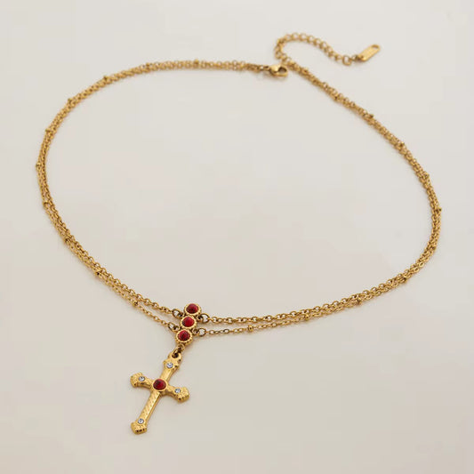 Double Layered Cross Pendant
