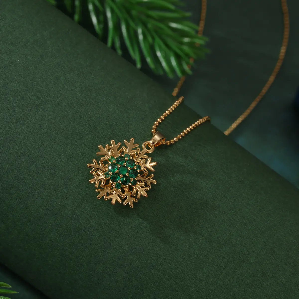Golden Snowflake Charm Necklace