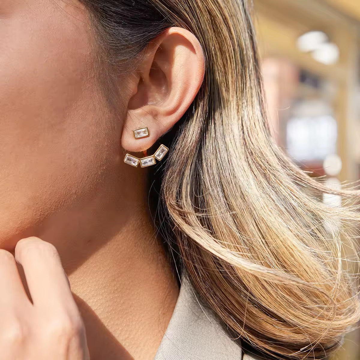 Arc Crystal Earrings