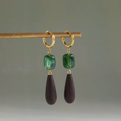 Wooden Charm Earrings