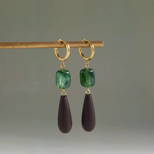 Wooden Charm Earrings