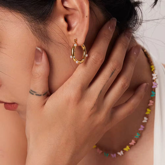 Luxe Gem Hoops