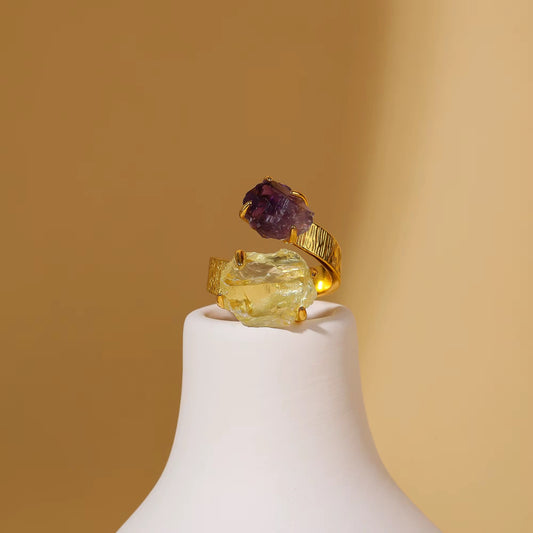 Asterix - Lemon Crystal & Amethyst