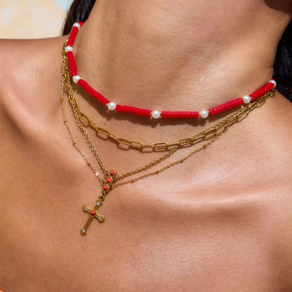 Double Layered Cross Pendant