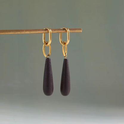 Wooden Charm Earrings