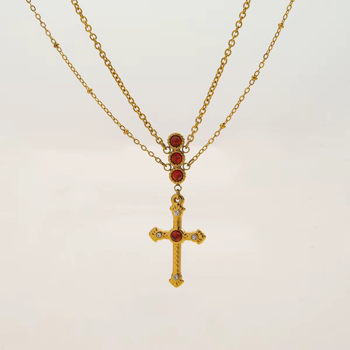 Double Layered Cross Pendant