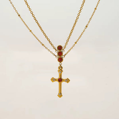 Double Layered Cross Pendant