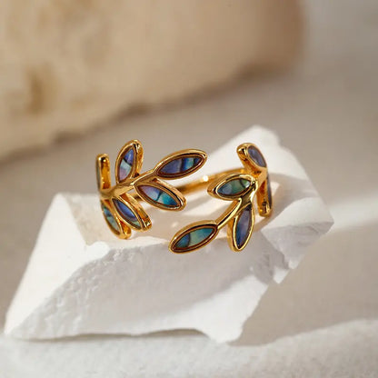 Blue Leaf Ring