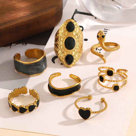 Noir Edge Ring Collection- 10 Rings