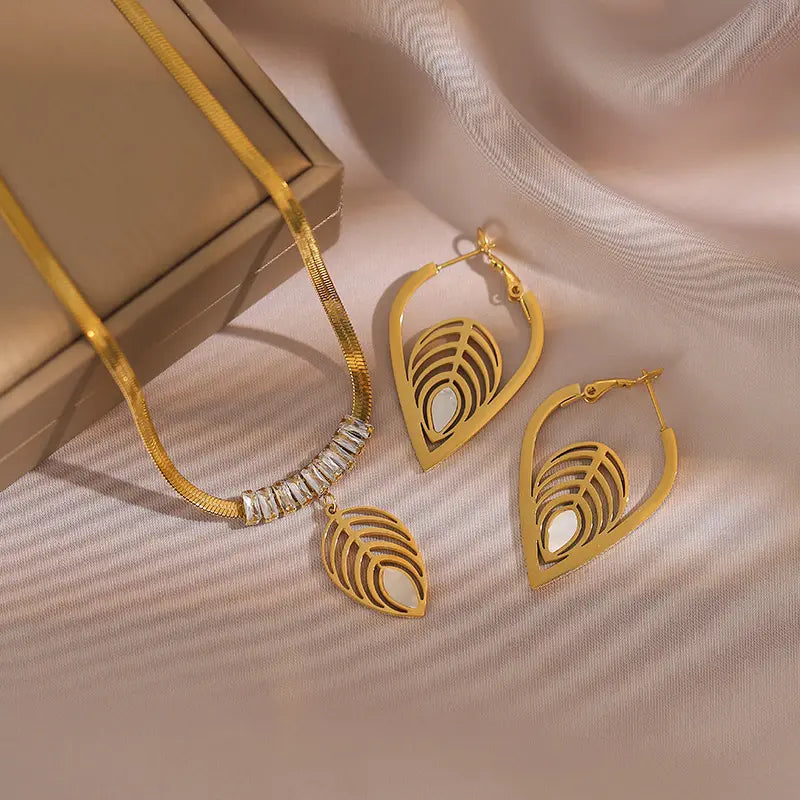 Golden Enchantment Zircon Leaf Set