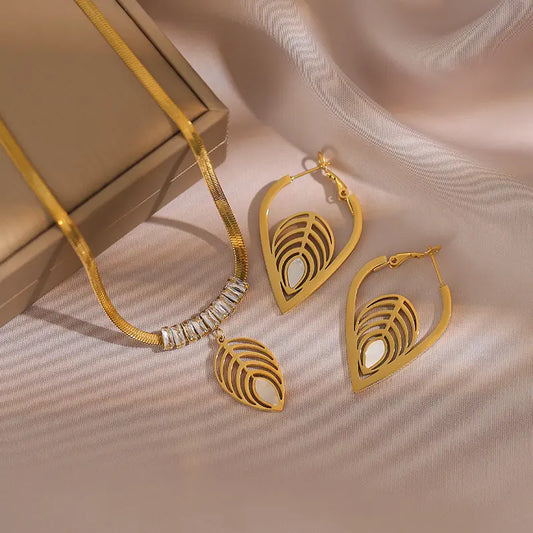 Golden Enchantment Zircon Leaf Set
