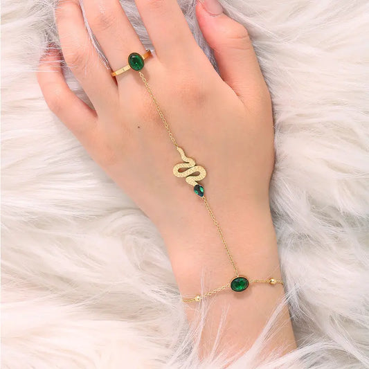 Serpent Green Zircon Bracelet