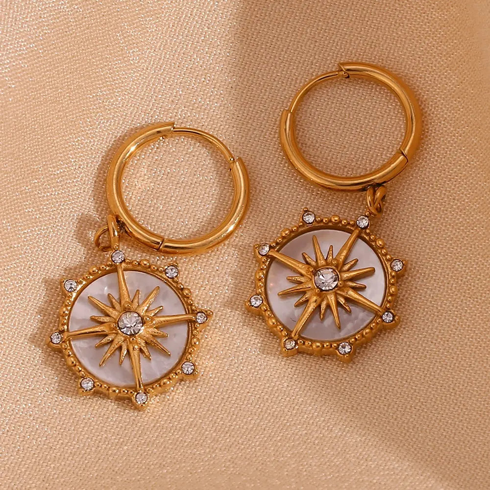 Crystal Shell Drop Earrings