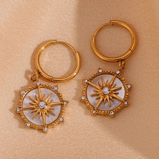Crystal Shell Drop Earrings