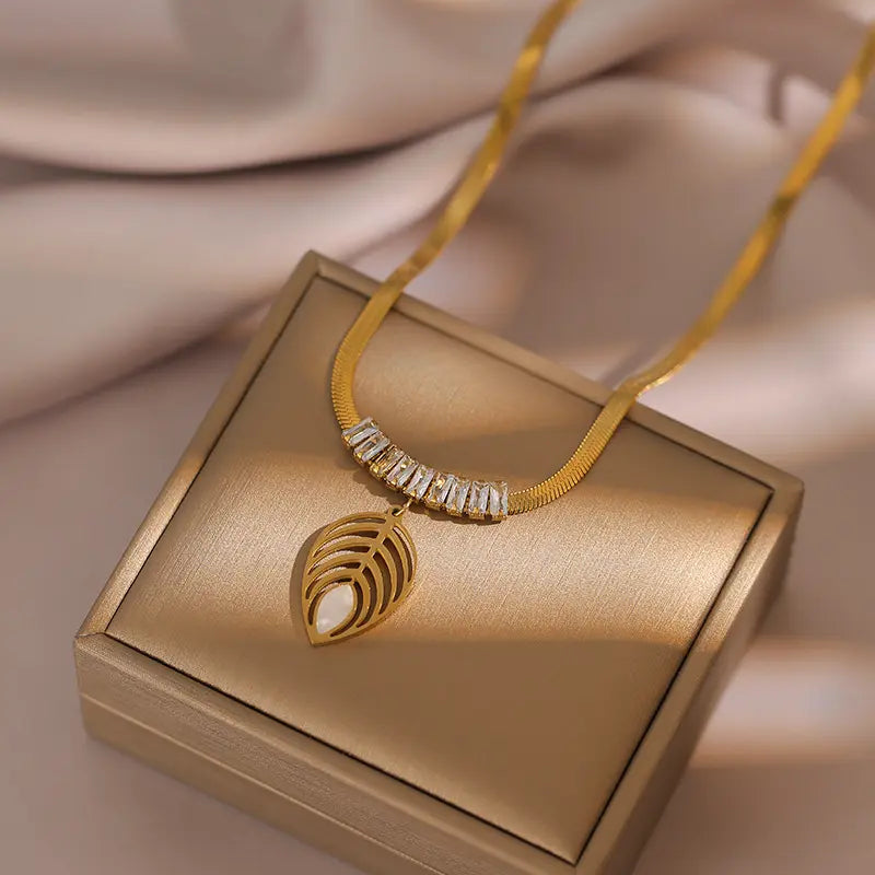Golden Enchantment Zircon Leaf Set