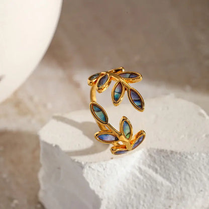 Blue Leaf Ring