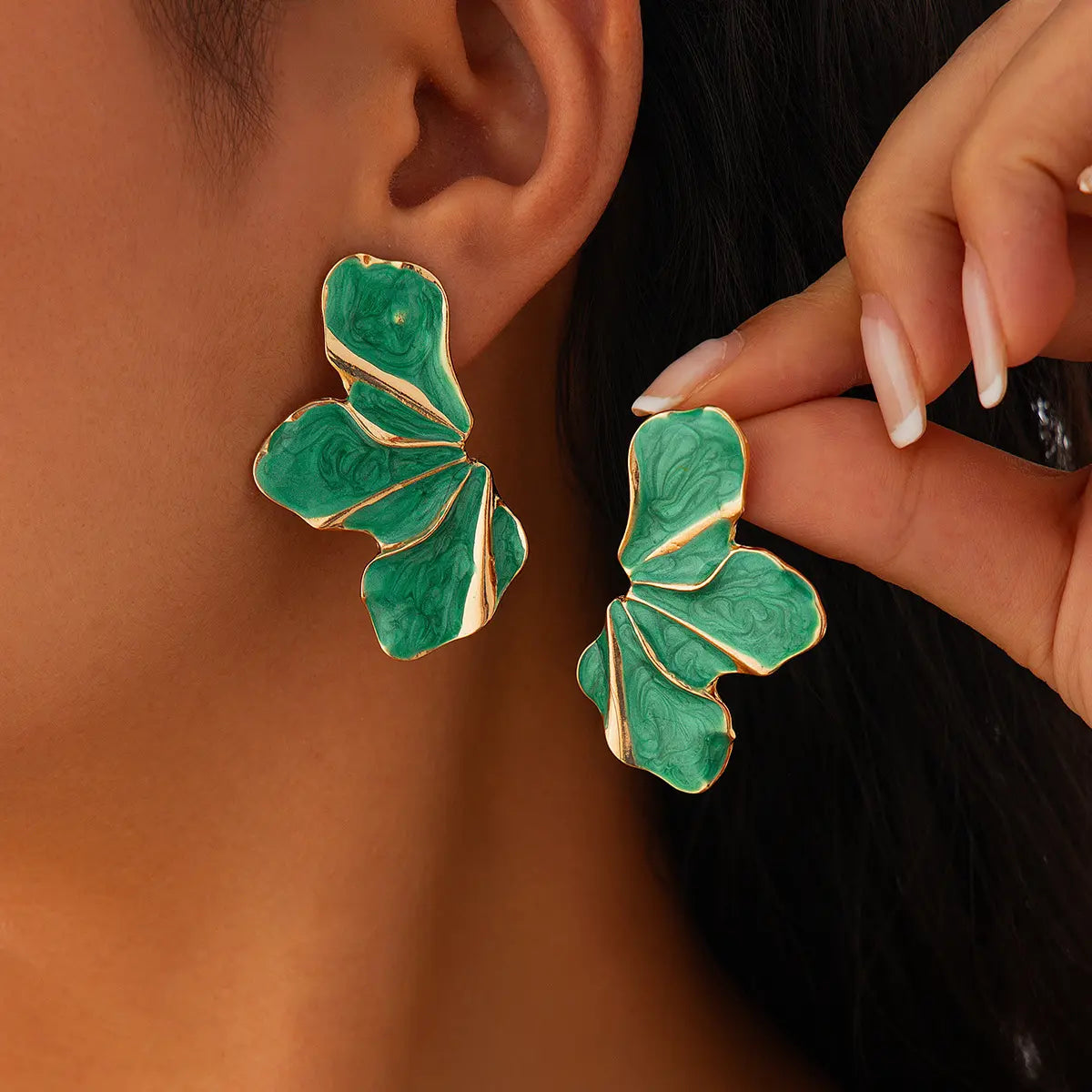 Golden Bloom Petal Earrings