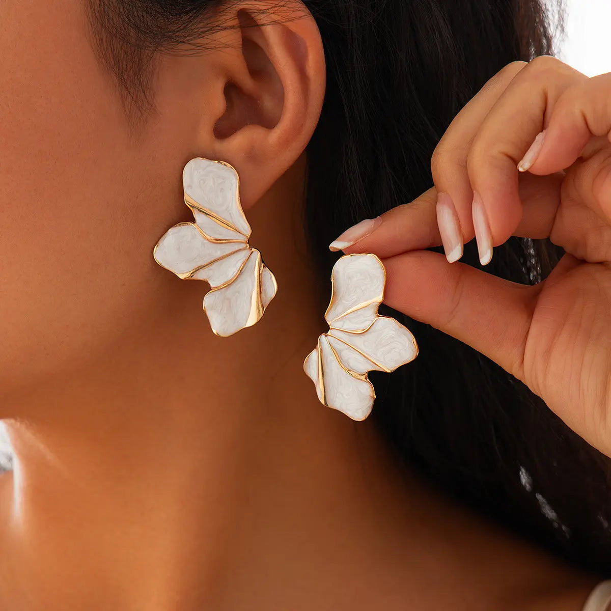 Golden Bloom Petal Earrings