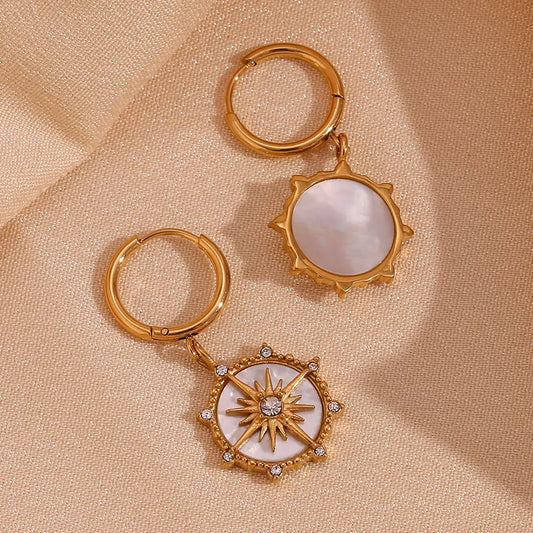 Crystal Shell Drop Earrings