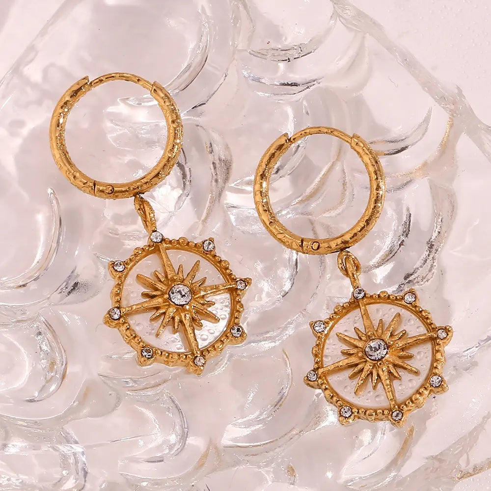 Crystal Shell Drop Earrings