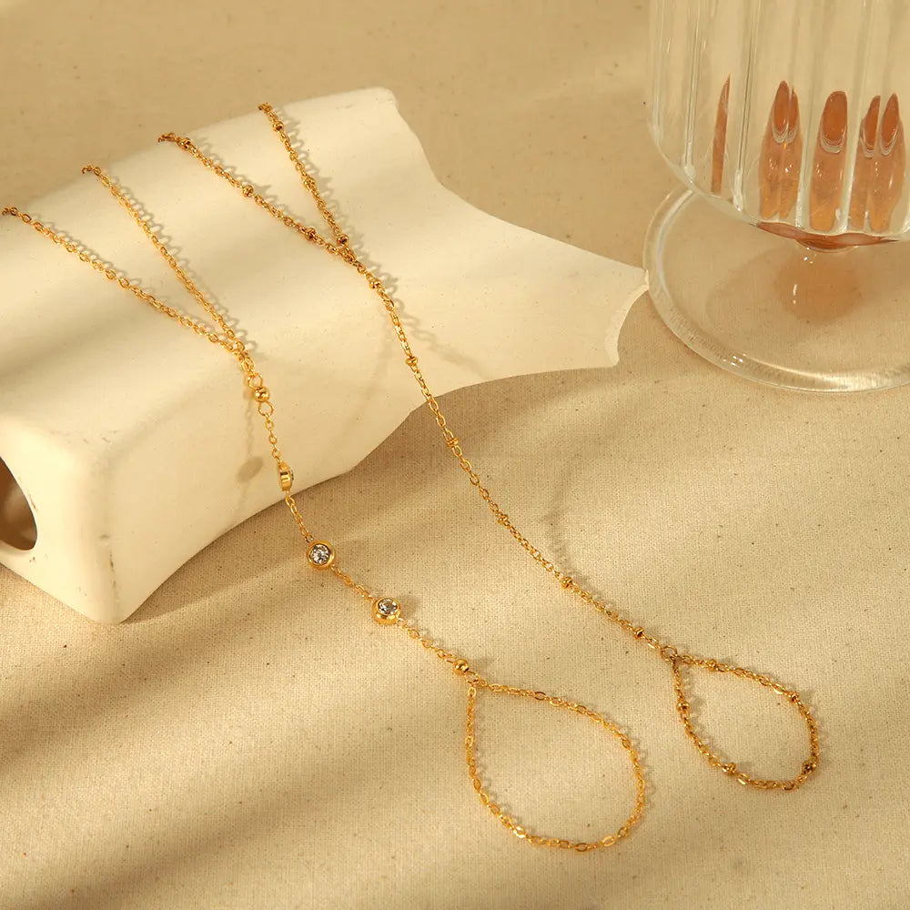 Sunset Glow Gold Hand Bracelet