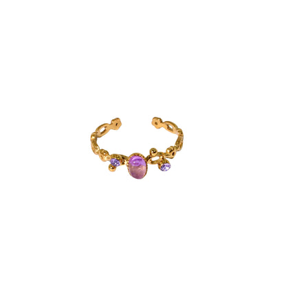 Fioré Adjustable Ring – 18K Gold Plated with Colorful Zircons