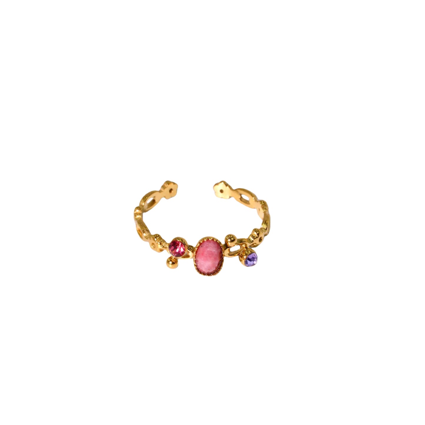 Fioré Adjustable Ring – 18K Gold Plated with Colorful Zircons