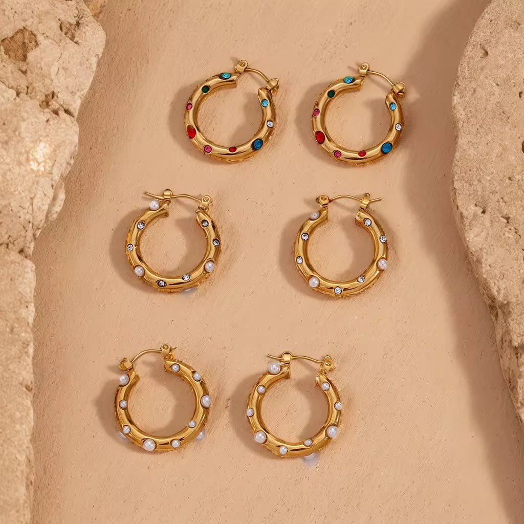 Luxe Gem Hoops