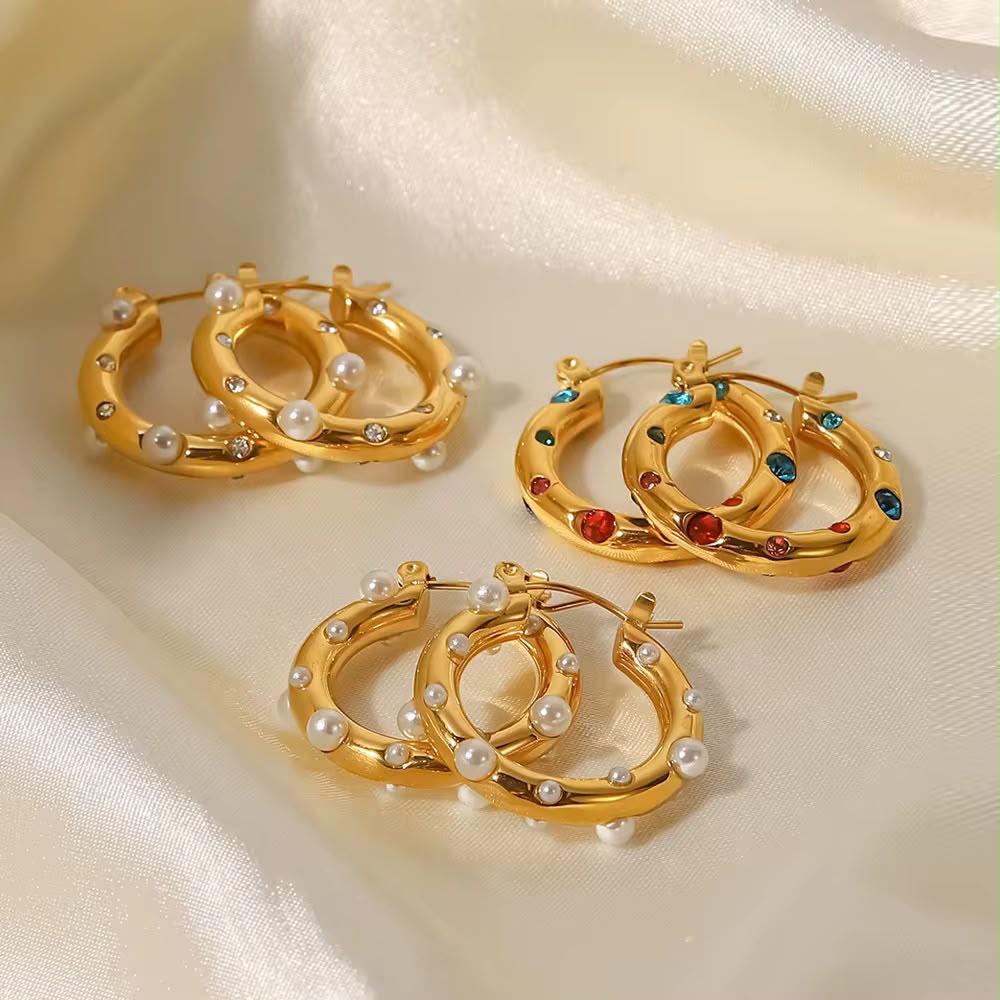 Luxe Gem Hoops