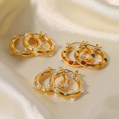 Luxe Gem Hoops
